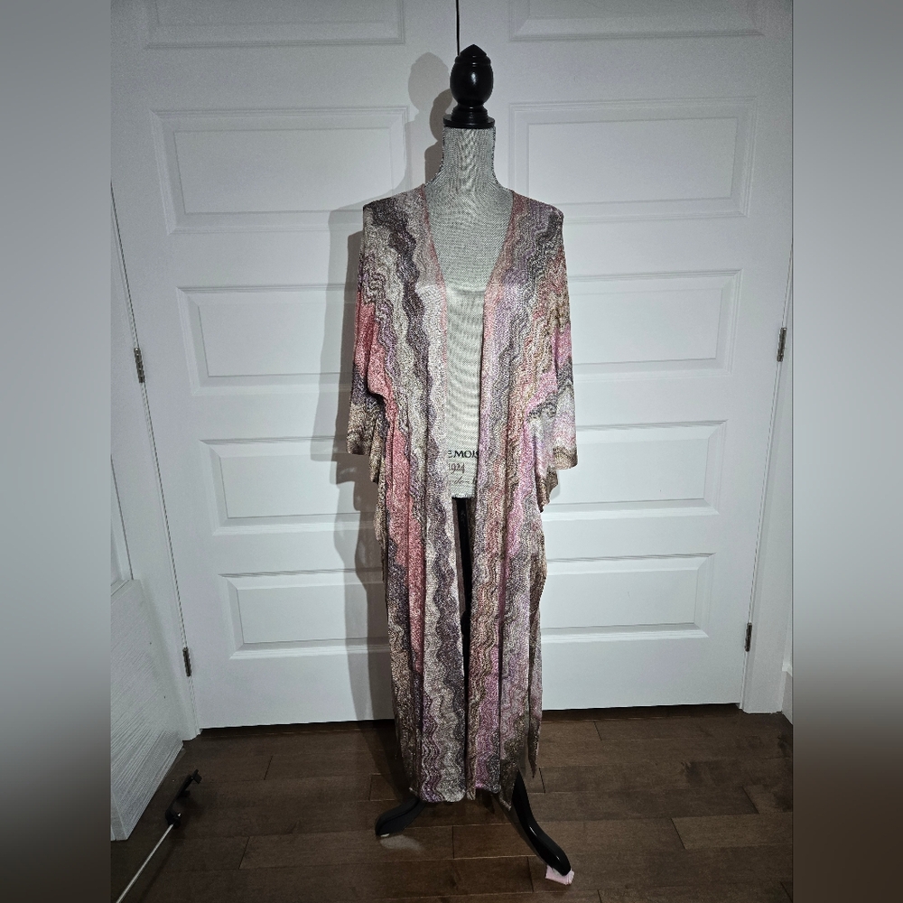 Vince Camuto Pink and Taupe Patterned Swim Cover-Up